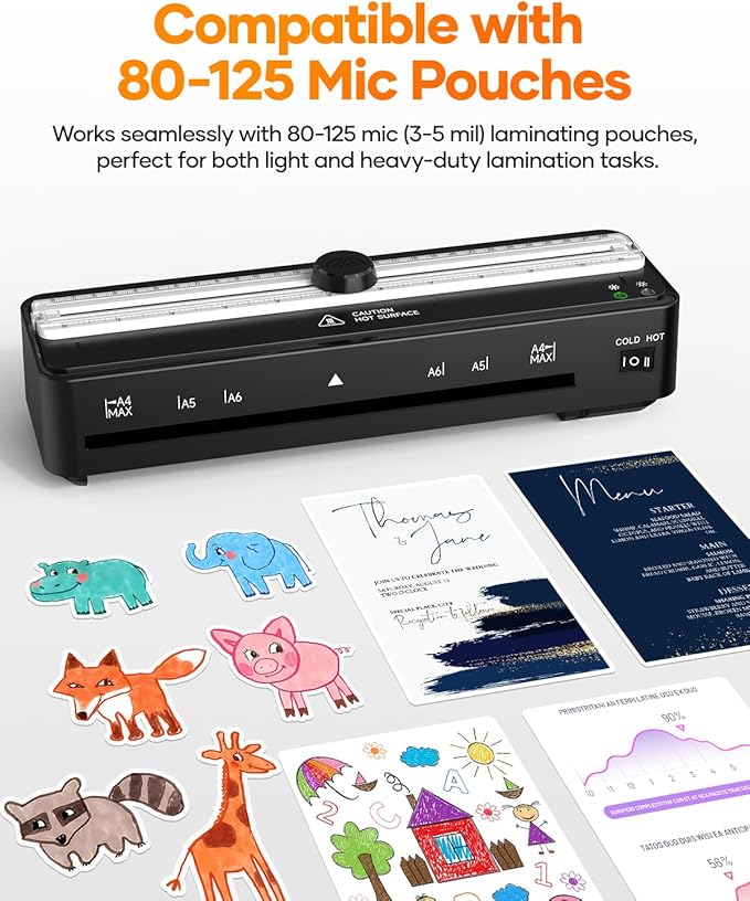 Kejector Laminator Machine, 9 Inch with 20 A4 Sheets Thermal and Cold Lamination Built in Cutter Quick Warm Up for Home Office School