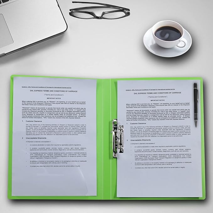 Acocony Punchless Binder with Clamp Letter Size Punchless Clamp Binder 8.5 x 11 Report Covers Plastic Dazzling Multicolor Pack of 5