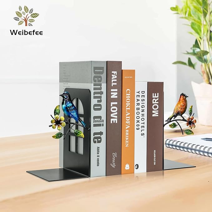 Metal Bookends, Decorative Book Ends for Shelves, Christmas Decor Nonskid Book Holder for Video Games/CD/DVD, Book Stopper, Black Christmas Decorations Gift