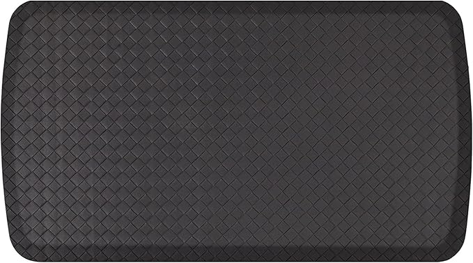 GelPro Elite Premier Gel & Foam Cushioned Anti-Fatigue Kitchen Floor Comfort Mat, Padded Stain-Resistant, Waterproof, Non-Slip Comfort Padded Desk/Office Mat, 20" x 36", Basketweave Black