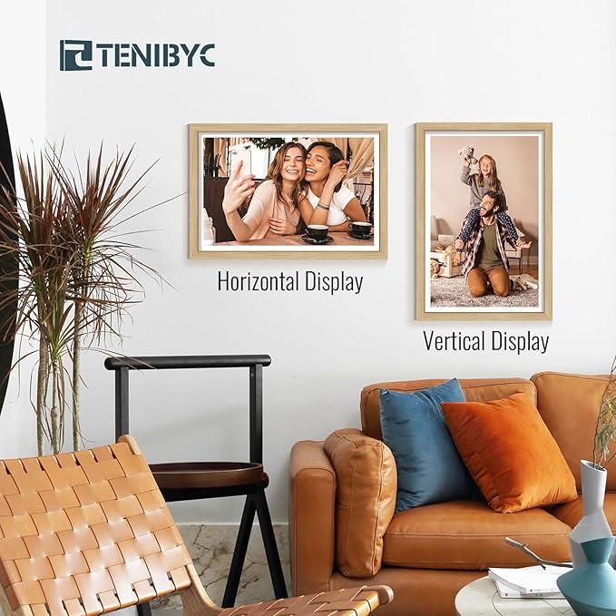 16x24 Frame Set of 3, Natural Oak Wood Grain, Wall Hanging Picture Frame for Photos, Posters, Paintings & Puzzles