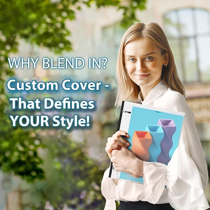 WOT I 1 Inch Telescoping 3 Ring Binder 4 Pack, Expandable Flexible Binder with Customizable Front Cover & Clear Catalog Pocket, Holds 225 Sheets, School Office Supplies, White