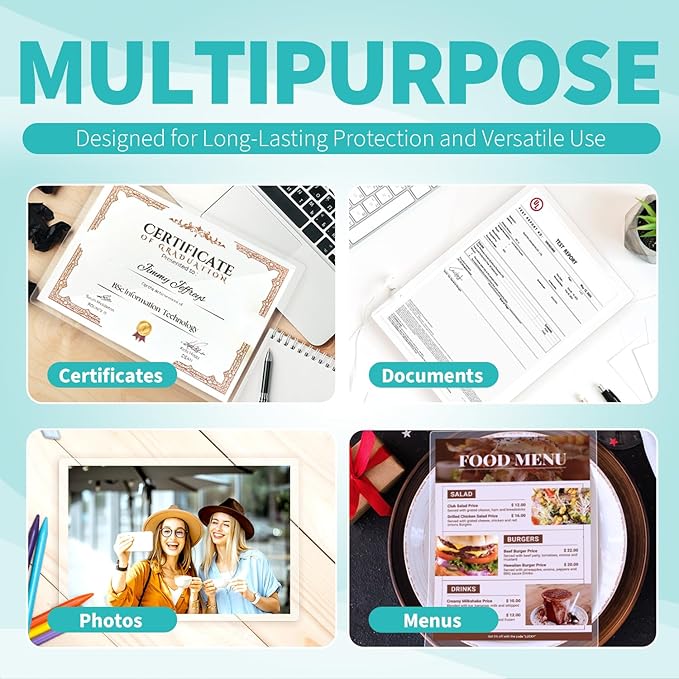 Binditek 50 Pack 5 Mil Thermal Laminating Pouches, 9x11.5 Inches Laminating Sheets, for Letter Size, Ultra Clear, Glossy, Hold 8.5x11 Inches, Heat Seal, School Office Supplies