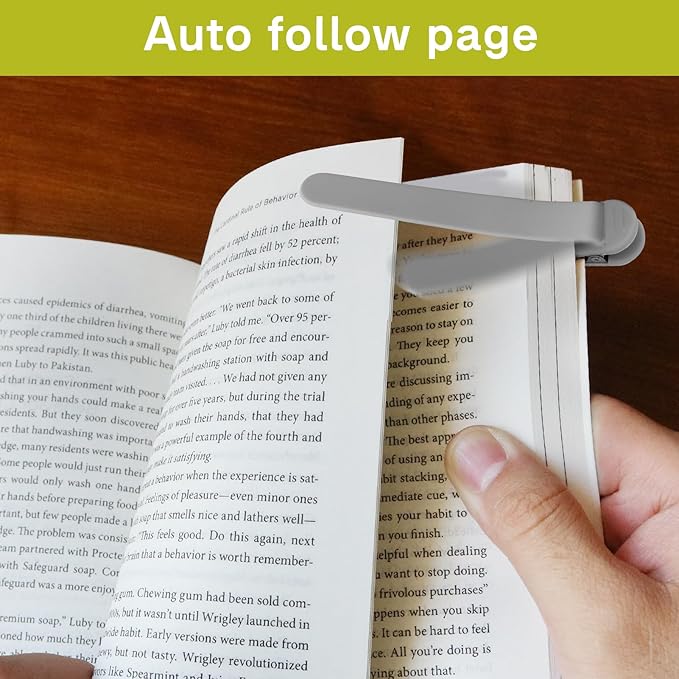 SMUK 6 Pieces Book Page Markers, Unique Silicone Automatic Bookmarks for Women Reading Lovers Men Kids, Book Page Holder Markers Clip Book Marks Reading Accessories Gifts