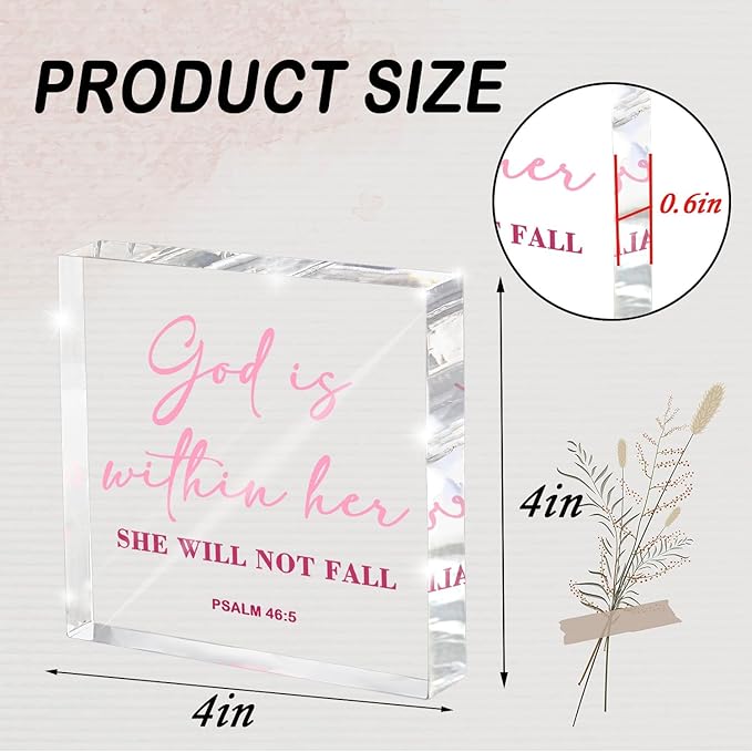 Christian Home Desk Decor for Women, Bible Verse Desk Spiritual Acrylic Plaque Decor Sign for Birthday Mom Sister Friends, Inspirational Religious Gift