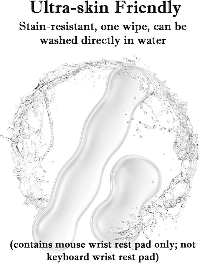 Mouse Wrist Rest Pad, 5.71" Ergonomic Cool Silicone Gel Wrist Support Pad for Effortless Typing & Pain Relief, Non-Slip Base Wrist Support Cushion for Gaming, Computers, Laptops, Office Transparent