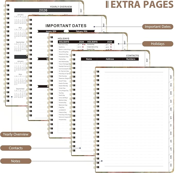 2026 Planner, Weekly and Monthly Calendar Planner Agenda, Jan 2026 - Dec 2026, Planning Academic Book, Office Desk Accessories and School Supplies - A5 (6.3'' x 8.5'')