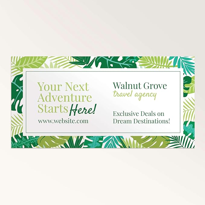 Staples Custom Scrim Vinyl Banner - 72W" x 24L" Quote Banner with 4 Grommets - Durable Outdoor Sign for Events, Promotions, and Business Advertising (Palms)