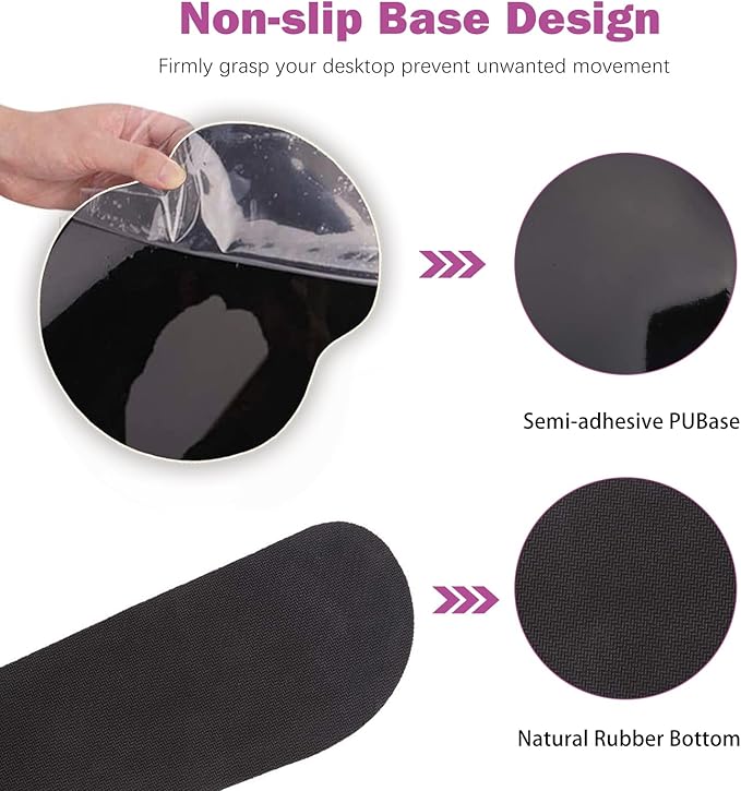 ARTSO Large Mouse Pad and Keyboard Wrist Rest, Ergonomic Mouse Pad with Wrist Support, Non-Slip Desk Mat Protector for Office, Home -Blue Pink Ink Marble