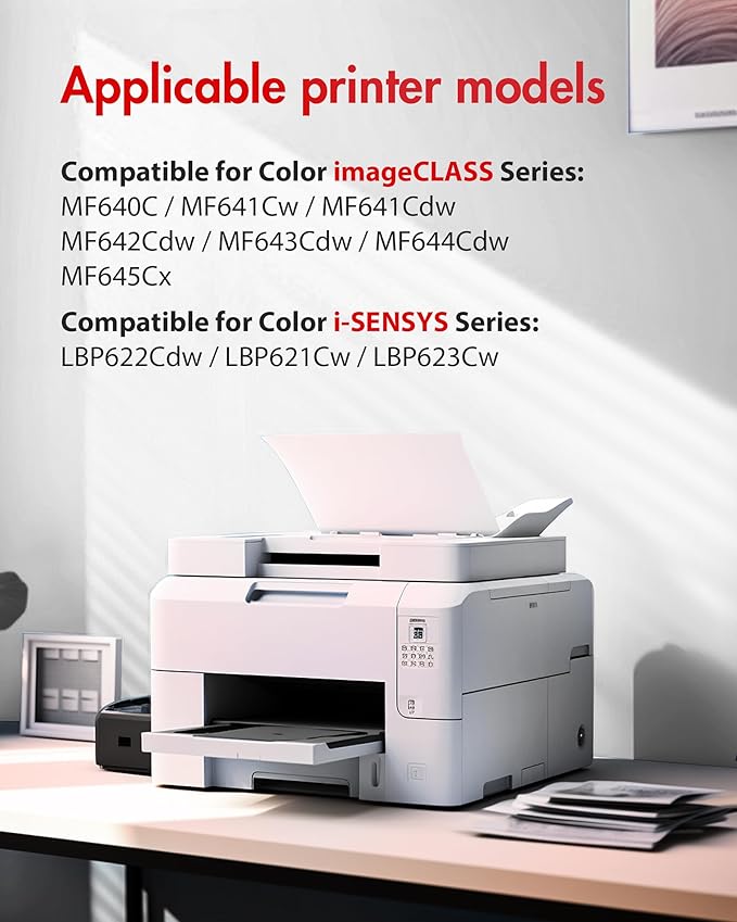 054 Black Toner Cartridge - Compatible Replacement for Canon 054 054H Toner, Works with Canon Color imageCLASS MF642Cdw Toner Cartridges, MF644Cdw, MF641Cdw, MF644Cdw, LBP622Cdw Laser Printer (1-Pack)