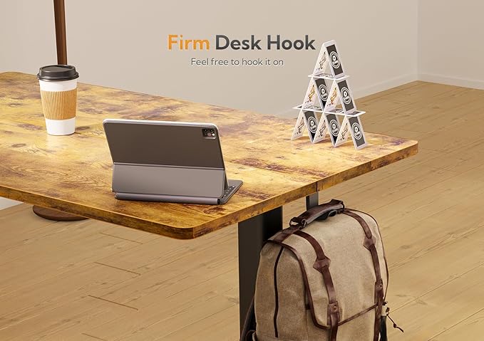 Claiks Standing Desk with Keyboard Tray, Standing Desk Adjustable Height, Raising Desks for Home Office and Computer Workstation, 48 Inches, Rustic Brown