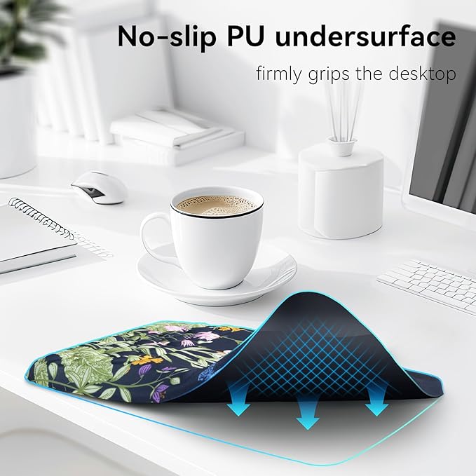 Ospelelf Mouse Pad with Wrist Rest Floral Ergonomic Comfortable Pain Relief Mousepad Wrist Support for Computer Office