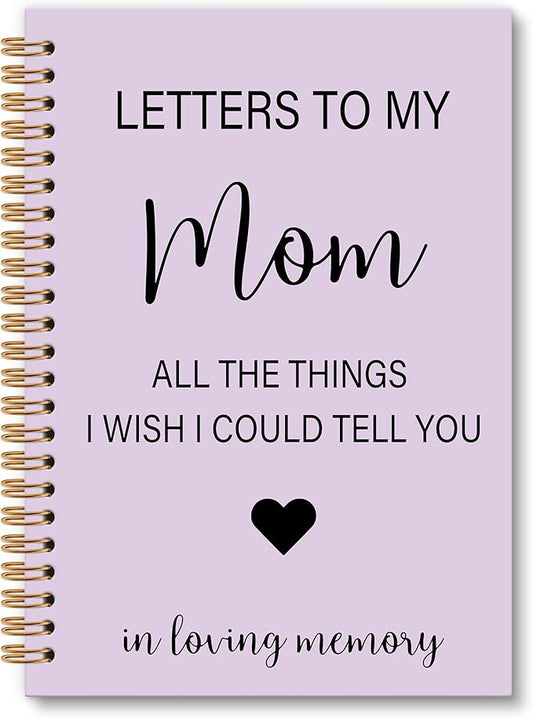 Memorial Gifts for Loss of Mom Grief Notebook Journal, Letters to My Mom in Heaven Journal, Sympathy Notebooks Gifts for Loss of Mom Women, In Loving Memory Sympathy Gifts, 6x8.2（Purple）