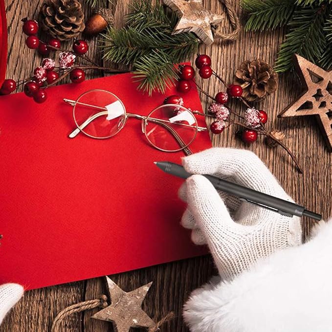 smttw 4 in1 Multi-Function Refillable & Retractable Ballpoint Pen + 0.7mm Mechanical Pencil, Fine Point, Grey Metal Barrel, With Black/Red/Blue Inks Color Code, Multicolor Pen With Metal Gift Box