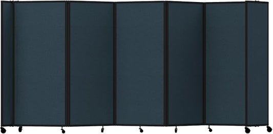 Versare Room Divider 360 Portable Wall Partition | Folding Panels | Large Freestanding Divider | Locking Wheels | Temporary Room Separator