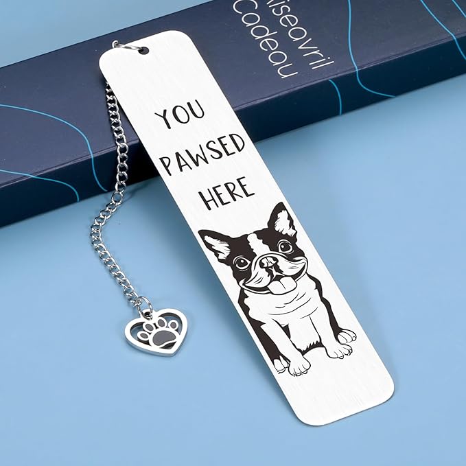 Dog Mom Gifts for Women, Boston Terrier Gifts, Vet Tech Veterinary Gifts, Dog Lovers Gifts for Women, Book Club Dog Themed Gifts for Readers Book Lovers Women Men, Bookish Dog Dad Christmas Gifts