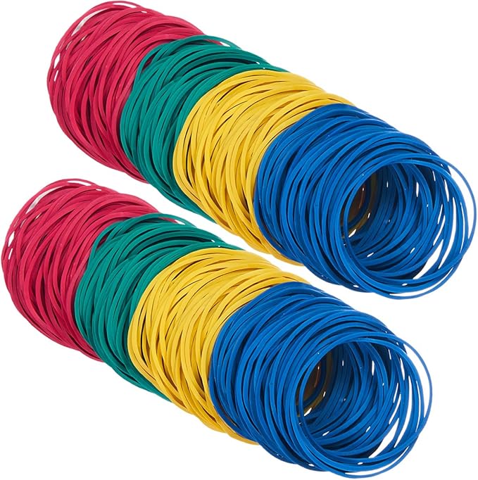 AMUU Rubber Bands 500pcs #16 rubber band Multicolor Small Rubber Bands for Office School Home size16 Elastic Band -Colors-500Pcs-38mm