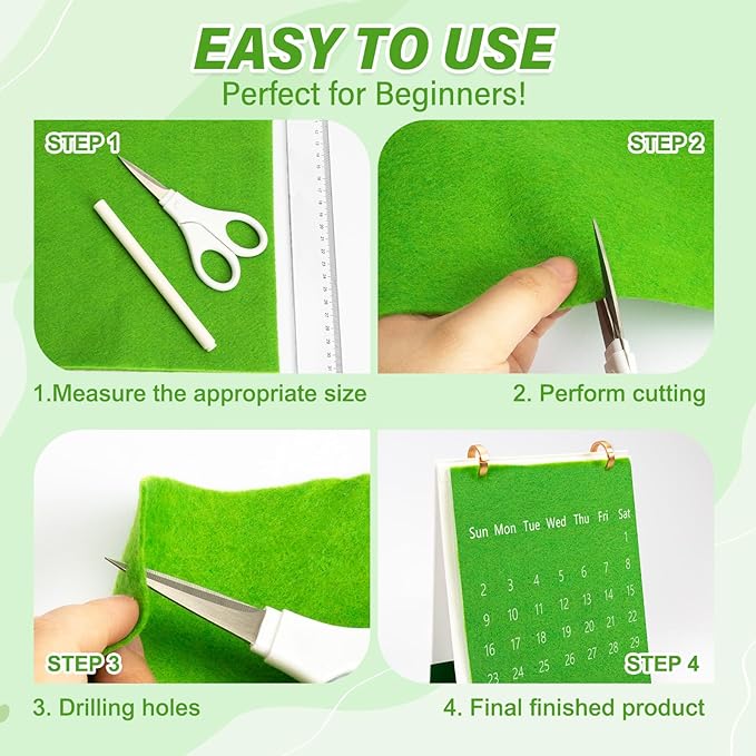 XSEINO 13 Rolls Green Felt Fabric,8"x35"(20.5x90cm) 1.4mm Thick Soft Felt Fabric Sheet for Crafts,Green Series Colors Soft Nonwoven Fabric,Fit for Decoration, Sewing, DIY Crafts