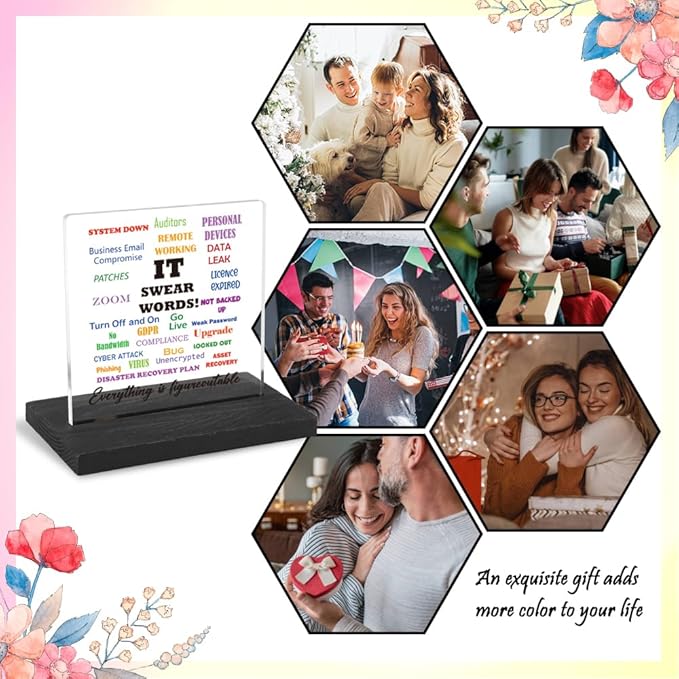 Motivational Office Gifts for Programmer, Positive Affirmation Gifts for Programmer, Modern Transparent Acrylic Desk Plaque with Funny Quotes, 10 x 10 x 1.5 cm,XXY83