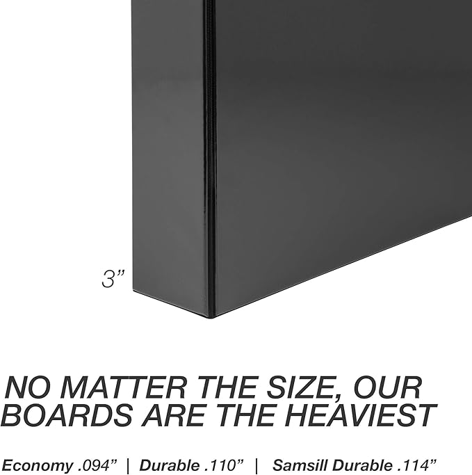 Samsill Durable 3 inch 3 Ring Binder, Made in USA, D Ring Binder, FSC 100% Recycled Chipboard, Blue, 12 Pack