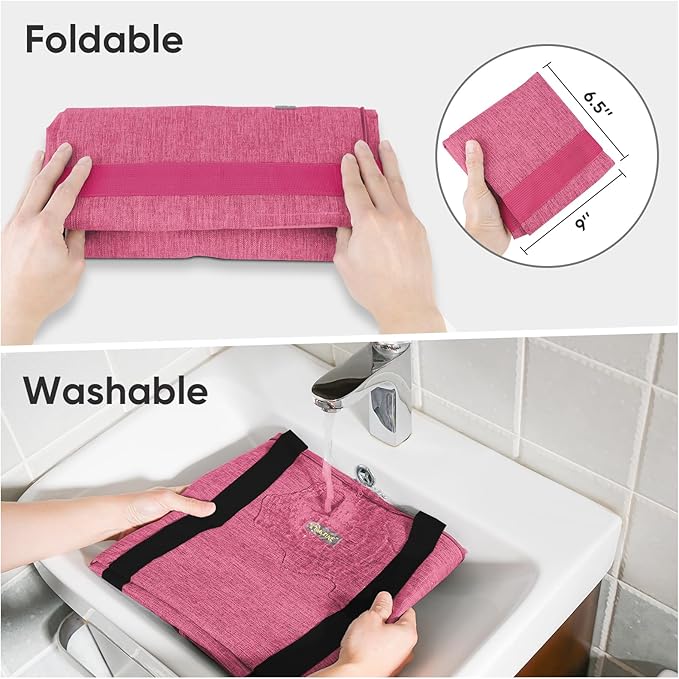 BALEINE Extra Large Storage Tote with Zippers & Carrying Handles, Heavy-Duty Oxford Fabric Moving Bags for Laundry, Space Saving, Storage, 2-Pack, Berry Red