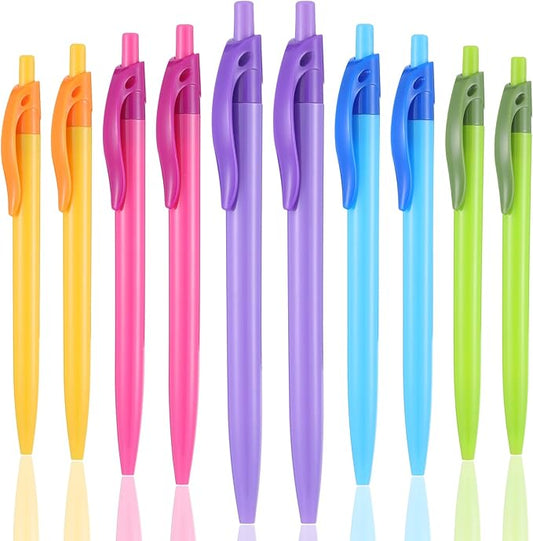 Yuxingrong Retractable Ballpoint Pens 1.0mm, Smooth Writing Black Ink Click Pens, Comfort Grip & Anti-Slip Design, Quick-Dry Oil-Based for Office, School, Journaling, Planner 100Pack