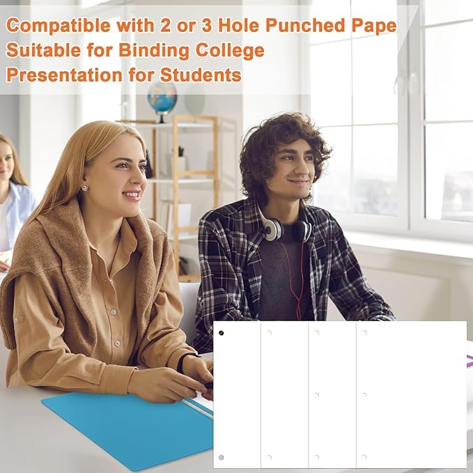 gisgfim 12 Pcs 8.5 X 11'' Pressboard Report Cover 3" Capacity Prong Clip Report Cover Metal Prong Fastener with Compressor Letter Size Presentation Report Folder for Bind Proposal Document