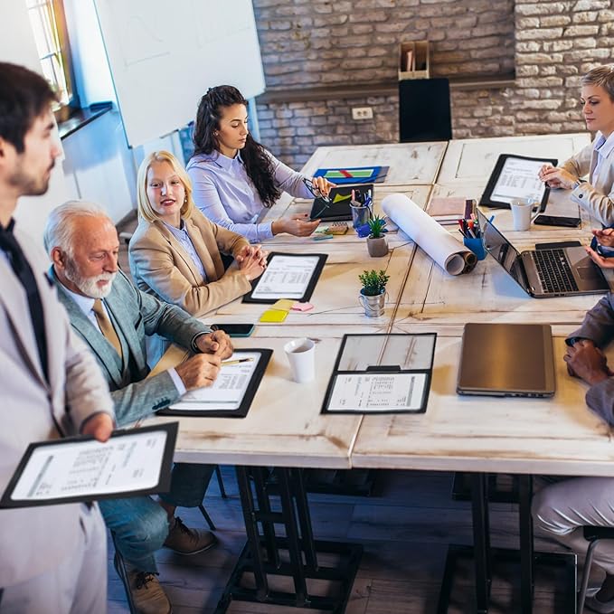 Yeaqee 25 Pcs Clear Report Covers with Clip Sliding Bar Locking Report Folder Cover Plastic Presentation Folders Binder Portfolio for Letter Size Document Paper Resume, Black 9 x 11.4 Inch