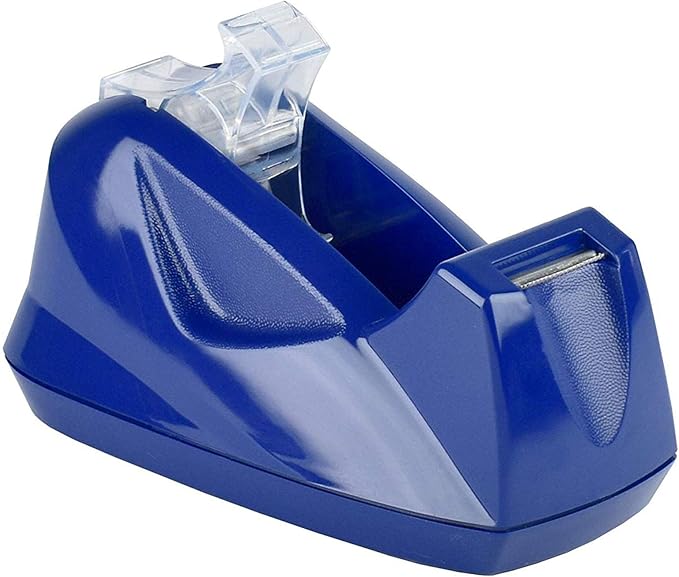 Acrimet Premium Desktop Tape Dispenser Jumbo, Plastic, Non-Skid Base (Heavy Duty) (Deep Blue Color)