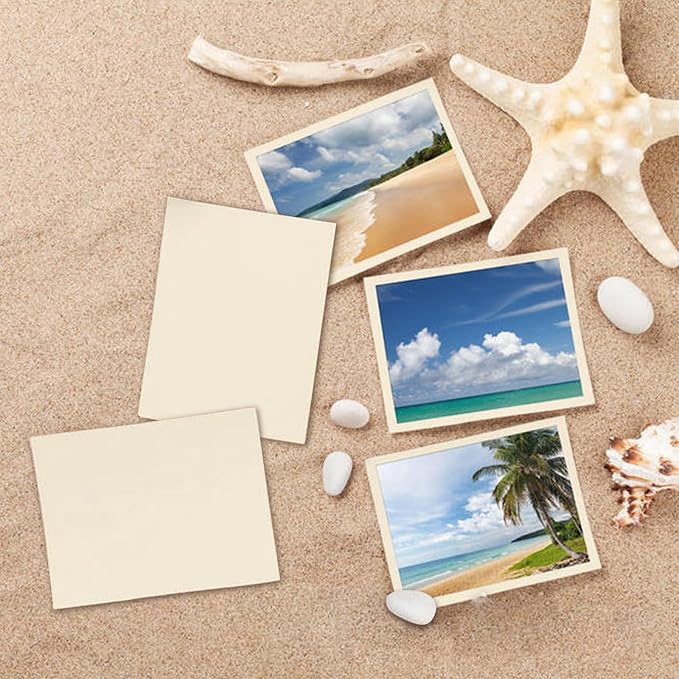 100 Pack Cream Blank Cardstock 5x7 Thick Paper，Goefun 80lb Flat 5 x 7 Card Stock Printable Paper for Invitations, Postcards, Photos, DIY Card Making