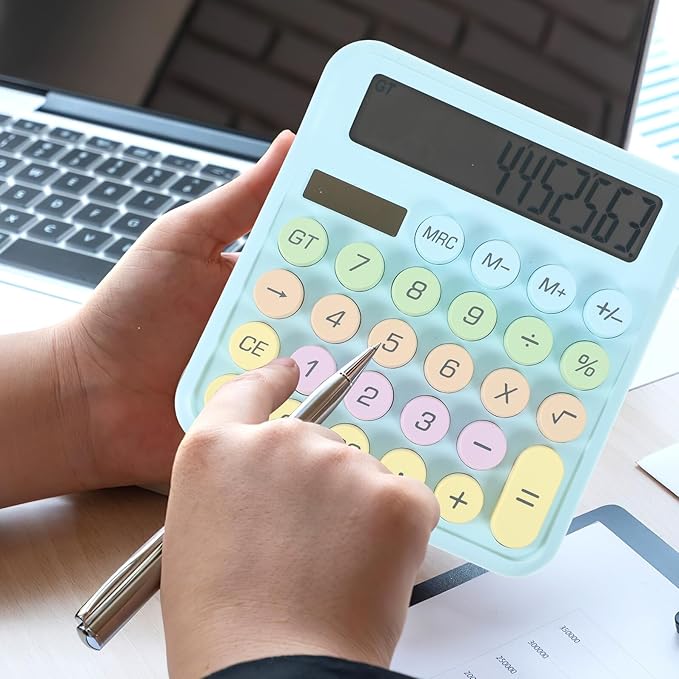 STOBAZA Pocket Calculator Mechanical Keyboard Design Lightweight Portable Electronic Calculator for Office School Math and Physics for Students and Professionals