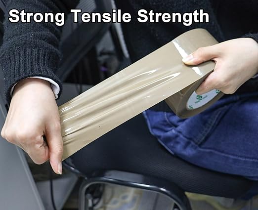 BOMEI PACK 3 inch Brown Packing Tape, 6 Refills Rolls Wide Packaging Tape for Moving, Shipping and Storage, 2.4 Mil x 110 Yards