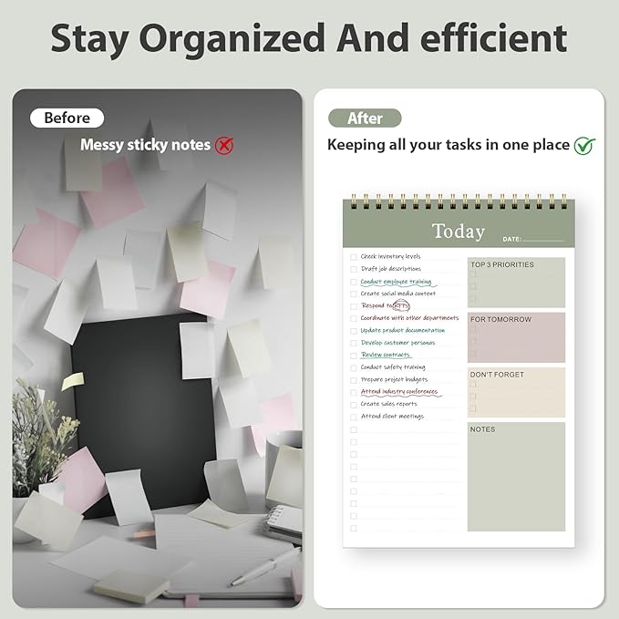 Weekly To Do List Notepad, Undated Planner with 52 Sheets (6.5''x8.9''), Desk Weekly Planner for Women & Man, Home School & Work