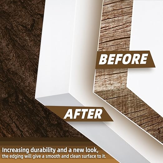 GSCIT Club White Melamine Edge Banding, 1/2 inch x 25ft Edge Banding with Hot Melt Adhesive Pre-glued Cabinet Edge Banding Flexible White Veneer Edging for Plywood