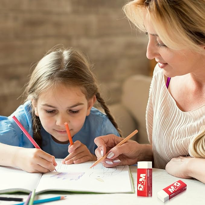 M&G Pencil Eraser for Kids, 20 Pack, White Erasers Bulk, Erasers for Artists, Drawing Erasers for Sketching, Large Eraser, Pencil Erasers, Art Erasers for Drawing, School Erasers Office Supplies