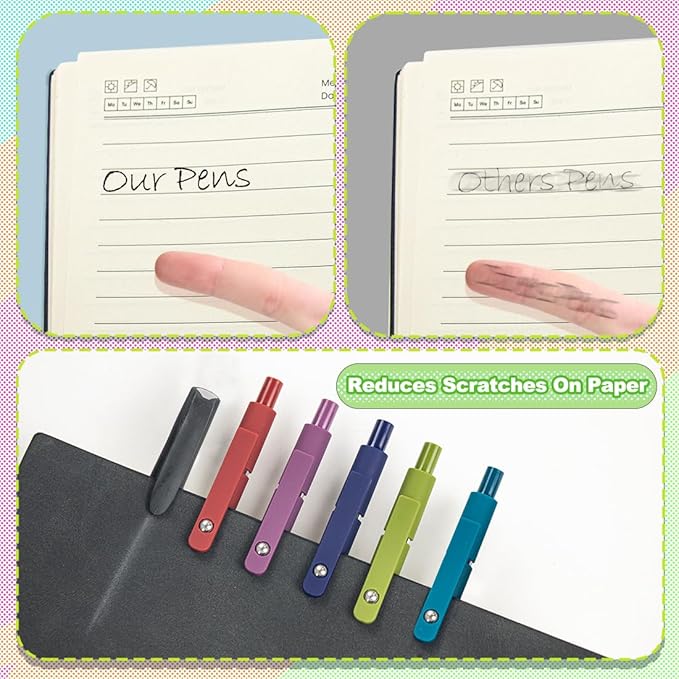 5 Pcs Colorful Gel Pens,0.5mm Fine Point for Journaling Note Taking Writing, Quick Dry Black Ink Pens for Office School Supplies Gifts for Women Teacher Students (Vintage Colors)