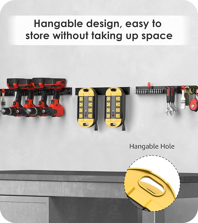 CCCEI Heavy Duty Power Strip Surge Protector, Metal 8 Outlets Power Strip for Appliance. Garage Shop Industrial Workbench 15 AMP Outlets Strip. 10FT Extension Cord. Set