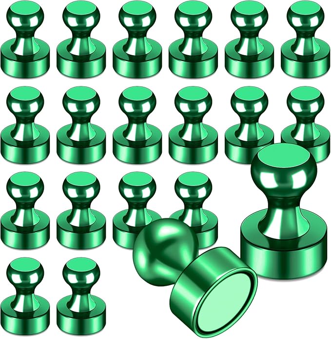 LOVIMAG Refrigerator Magnets, 20 Pack Fridge Magnets Green Strong Magnets for Whiteboard, Small Neodymium Magnets for Fridge, Ideal for Lockers, Kitchen, Office, Map,Home Decorative