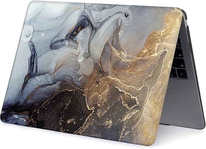 Bandless Protective Case Compatible with MacBook Pro 14'' 2021 M1 Pro/Max Model A2442, Plastic Laptop Hard Shell Case with Keyboard Cover Skin for MacBook Pro 14'' with Touch ID - Gray Marble