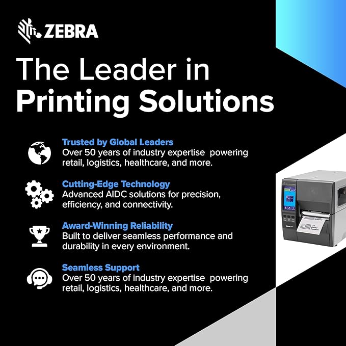 Zebra ZT231 (Zebra ZT230 Replacement) | Thermal Transfer & Direct Thermal 203 DPI | ZT23142-T01000FZ | USB, Serial, Ethernet, Bluetooth Connectivity, Tear Bar
