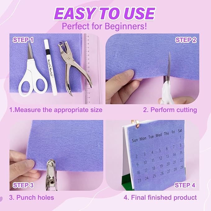 XSEINO 13 Rolls Lavender Felt Fabric,8"x35"(20.5x90cm) 1.4mm Thick Soft Felt Fabric Sheet for Crafts,Lavender Series Colors Soft Nonwoven Fabric,Fit for Decoration, Sewing, DIY Crafts