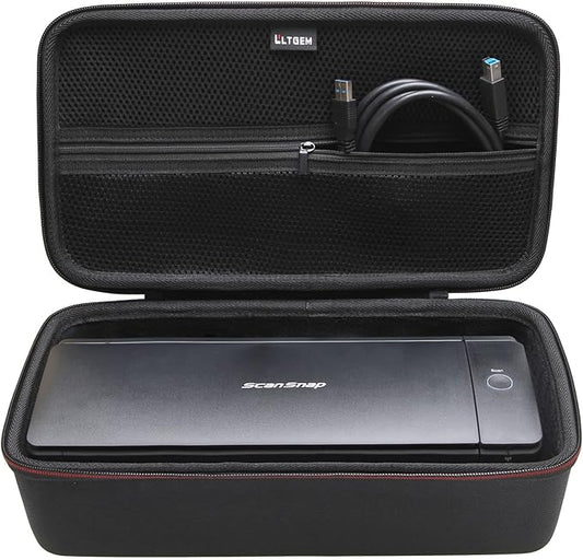 LTGEM Case Compatible with ScanSnap iX1300 Photo & Receipt Scanner or Doxie Pro DX400 Compact Scanner, Duplex Scanner Case, Black