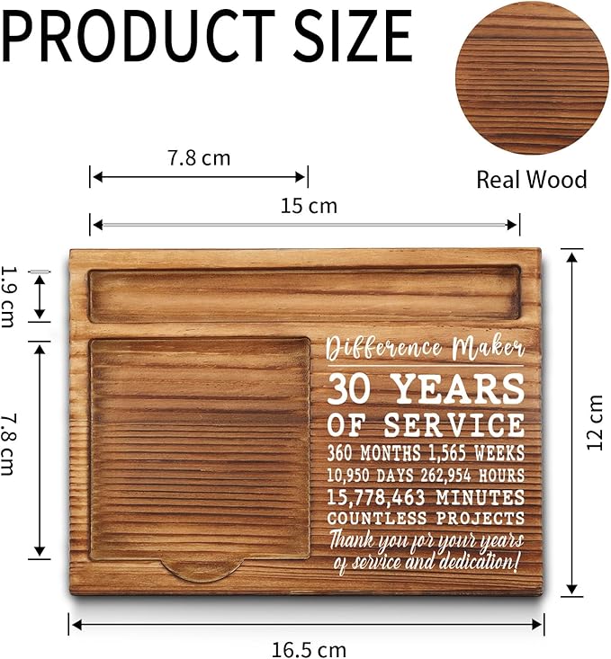 30th Work Anniversary Sticky Note Holder, Thank You Appreciation 30 Year Work Anniversary Decor Gifts for Women, Employee, Him, Her, Happy 30th Work Anniversary Self-Stick Note Pad Holders GSH29