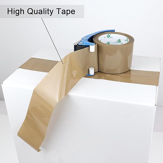 BOMEI PACK 3 inch Brown Packing Tape, 6 Refills Rolls Wide Packaging Tape for Moving, Shipping and Storage, 2.4 Mil x 60 Yards