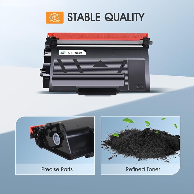 TN880 TN-880 TN 880 Toner Cartridge 2-Pack Compatible for Brother TN880 Super High Yield Black Toner Cartridge for Brother HL-L6200DW L6200DWT L6400DW L6400DWT MFC-L6700DW L6800DW L6900DW Printer