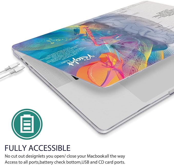 Compatible with MacBook Pro 13 Inch Case M2/M1 2025 2022-2017 A2338 A2289 A2251 A2159 A1989 A1706 A1708 Plastic Hard Shell Case&Keyboard Skin&Mac OS Keyboard Sticker (Music Left Right Brain)