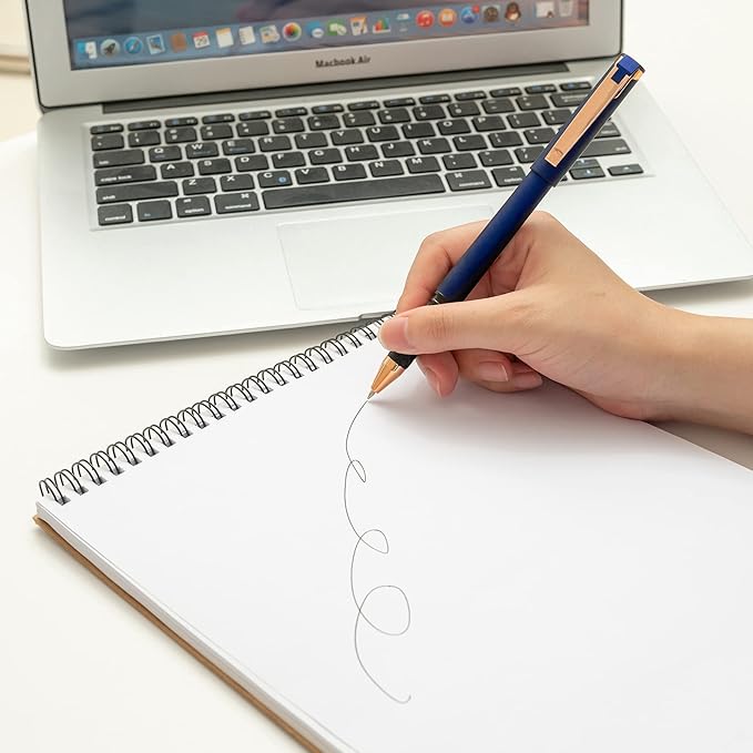 Linbsunne Black Gel Pens 0.7mm Medium Point Pen Office Pens 2-in-1 Stylus Pens for Touch Screens Gel Ink Rollerball Pens for Writing (18 Pack-blue)