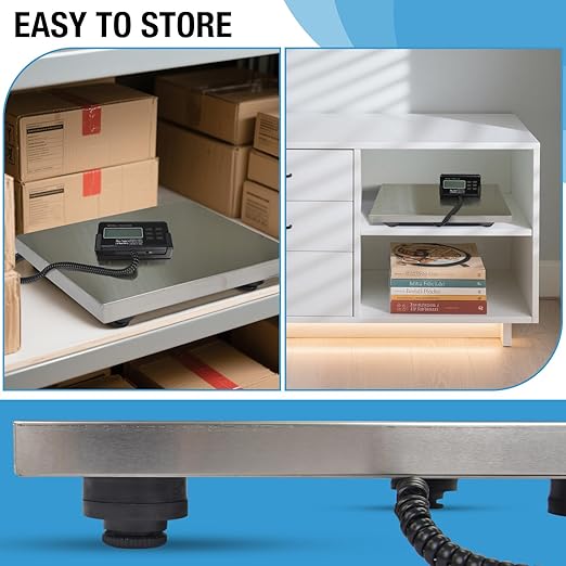 Large 440lbs Shipping Scale, 15"X 12" Platform Heavy Duty Stainless Steel Platform for Postal Industrial Floor Business Office Home Warehouse Package Luggage