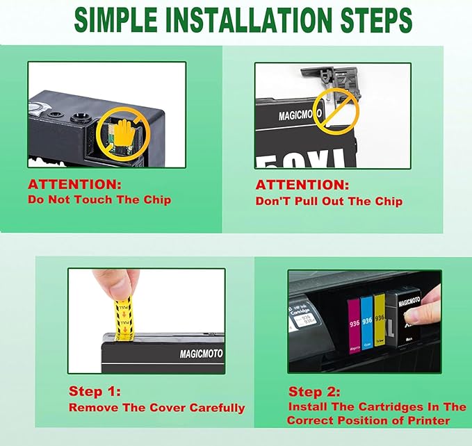 936E 936XL 936 Ink Cartridges Combo Pack Replacement for HP 936E 936XL Ink Cartridges Combo Pack for OfficeJet Pro 9120e 9125e 9730e 9130 9135e 9122e 9128e 9110b 9120b 9130b 9130e Printers, 4 Pack