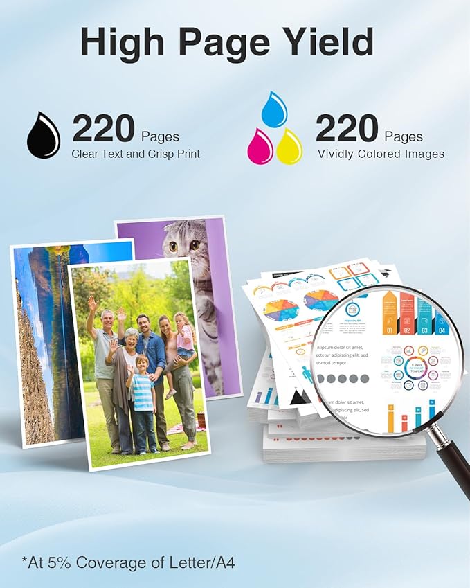 LC401 Ink Cartridges Compatible for Brother LC401XL LC 401 Ink Cartridges Work with Brother MFC-J1010DW MFC-J1012DW MFC-J1170DW Printer (4-Pack, Black, Cyan, Magenta, Yellow)